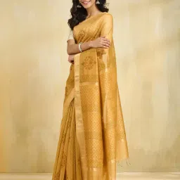 Fabindia Mustard Printed Saree image 3