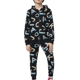 Jack & Jones Junior Jet Black Printed Full Sleeves Sweatshirt image 3