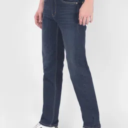 NUMERO UNO Navy Slim Fit Lightly Washed Jeans image 3