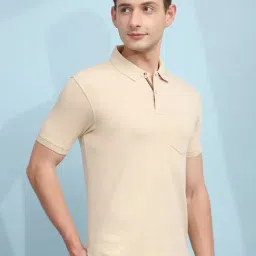 Cloak & Decker by Monte Carlo Beige Regular Fit Polo T-Shirt image 4