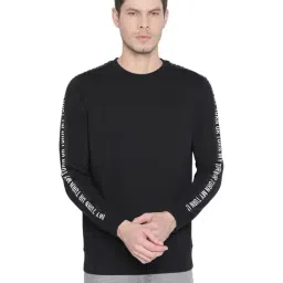 Basics Black Cotton Slim Fit Printed Sweatshirt-picture-24