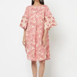 Fabindia Pink Cotton Linen Printed Tunic-image-66