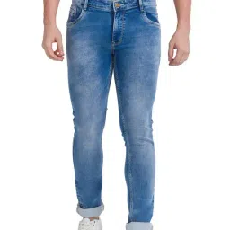 Parx Blue Tapered Fit Heavily Washed Jeans-picture-46