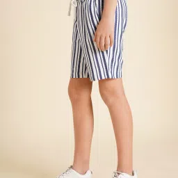 Jack & Jones Junior Boys Blue Stripes Regular Fit Shorts image 3