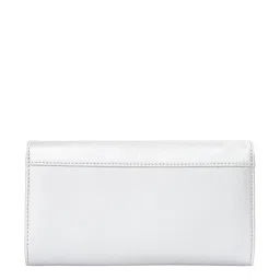 United Colors of Benetton Elyna Metallic Silver Solid Tri-Fold Wallet image 3