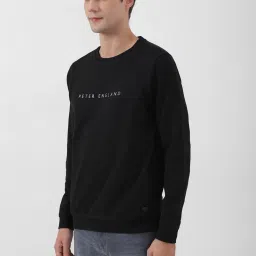 Peter England Black Regular Fit Printed Sweatshirt image 3