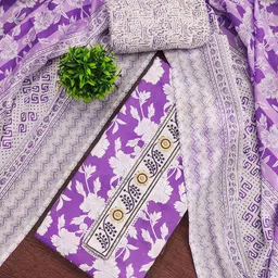 HERE&NOW Floral Printed Cotton Unstitched Dress Material-picture-39