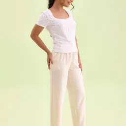 Go Colors! Off-White Mid Rise Pants image 3