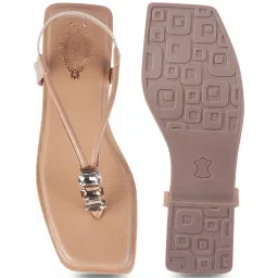 Shoetopia Women's Beige Sling Back Sandals image 3
