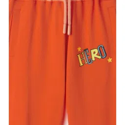 The Souled Store Kids Orange Printed Joggers image 3