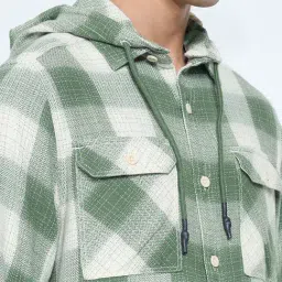 7 Alt By Pantaloons Artichoke Green Relaxed Fit Checks Shirt image 5