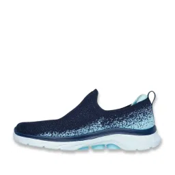 Skechers Women's GO WALK 7 Navy & Aqua Walking Shoes image 3