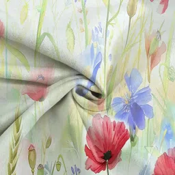 Steve & Anderson Ozzon Red & White 2 Pieces Floral Black Out Window Curtain (5 Feet) image 3