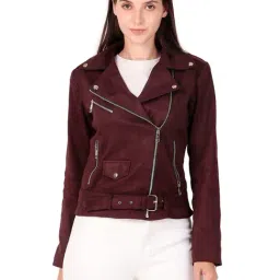 Leather Retail Brown Regular fit Solid Casual Jacket-picture-8