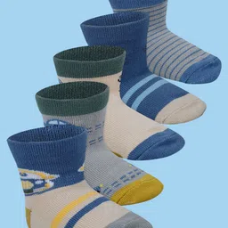 Baby Moo Kids Pack Of 5 Patterned Cotton Above Ankle Length Socks-image-52