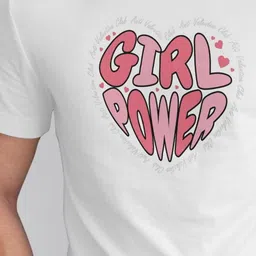 Seekbuylove Girl Power Printed Round Neck Short Sleeves Pure Cotton Bio Finish T-shirt image 2