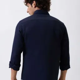 Spykar Navy Blue Slim Fit Shirt image 2