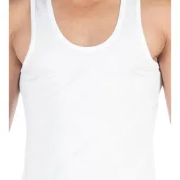 VIP White Cotton Regular Fit Vest (Pack Of 4) image 4