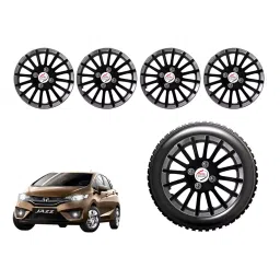 Auto Pearl cDCRv31_R Press Type Car Wheel Cover with Retention Ring 381 mm(15 Inch) Glossy Black, Silver for Honda Jazz 1.2 S i VTEC (Set of 4)-picture-11