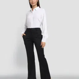 Style Quotient Black Solid Trousers image 4