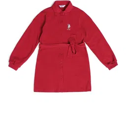 U.S. Polo Assn. Kids Girls Cotton Shirt Dress With Belt image 5