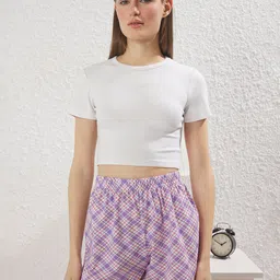 Trendyol Women Printed Pure Cotton Night suit-image-37