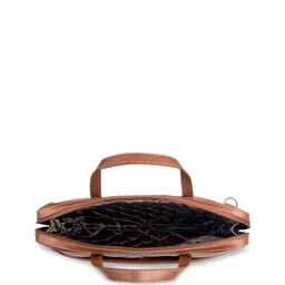Hidesign Men Tan Solid Laptop Bag image 4