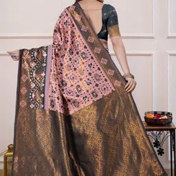 ABC ANY BUDY CLEAN Ethnic Motifs Zari Art Silk Banarasi Saree image 4