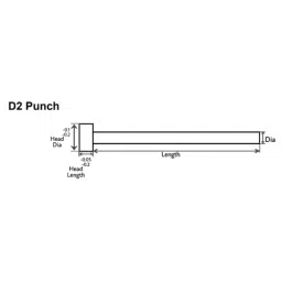 CE D2 Die Punch Size 2.5x100 mm Grind finish image 3