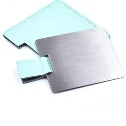 We3 Green Square Pocket Compact Metal Mirror-picture-11