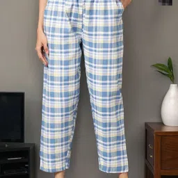 Kryptic Women Pack Of 2 Pure Cotton Checked Mid-Rise Lounge Pants-image-96