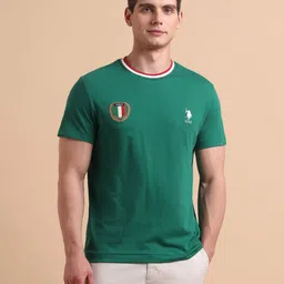 U.S. Polo Assn. Round Neck Pure Cotton Slim Fit T-shirt-picture-49