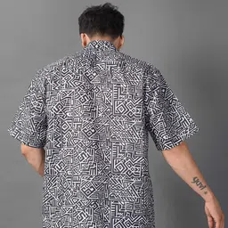 BROWN BROTHERS Unisex Relaxed Opaque Printed Casual Shirt image 3