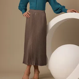 Chemistry Women Accordion Pleated Maxi Skirt-image-27