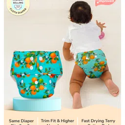 BASIC for Baby Reusable Cloth Diapers for Babies l Adjustable & Washable l 3M - 3Y l Rash Free Diaper - Peaches-picture-10