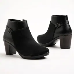 Shoetopia Embroidered Zipper Closure Boots - Black-picture-27