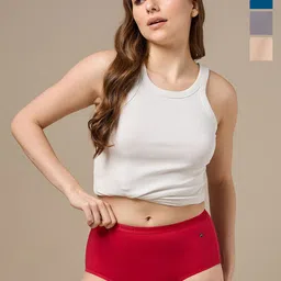 URBAN ADVENTURE Women Pack Of 4 High-rise Hipster Briefs + 4UAW-006(RED-LAG-GRY-SKIN)-picture-24