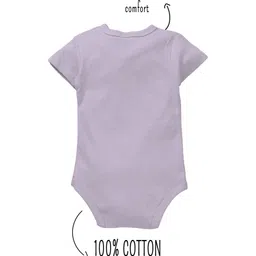 Zeezeezoo 100% Cotton Fathers Day Theme Half Sleeves My Daddy My Hero Text Printed Romper - Lavender image 3