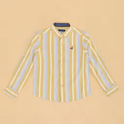 Pantaloons Junior Cotton Full Sleeves Striped Shirt - Yellow image 4