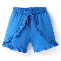 Honeyhap Premium 100% Cotton Knit Shorts With Bio Finish Pack of 2 - Dark Pink & Blue image 3