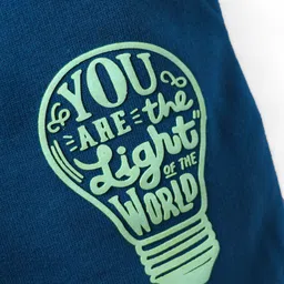 Taeko Single Jersey Knit Knee Length Shorts With Lightbulb Print - Blue image 3