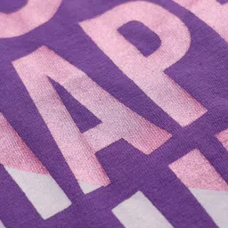 Babyhug 100% Cotton Knit Full Sleeves T-Shirt with Love Happy Shine Text Print - Purple image 3