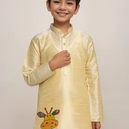 DEVOILER Boys Graphic Printed Mandarin Collar Straight Kurta image 4