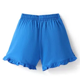Honeyhap Premium 100% Cotton Knit Shorts With Bio Finish Pack of 2 - Dark Pink & Blue image 4