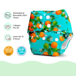 BASIC for Baby Reusable Cloth Diapers for Babies l Adjustable & Washable l 3M - 3Y l Rash Free Diaper - Peaches image 4