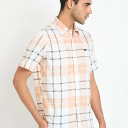 Club York Peach Regular Fit Check Shirt image 3
