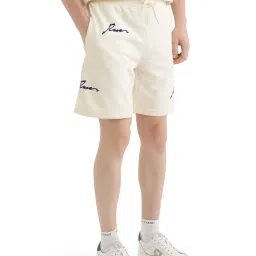 Rare Rabbit Off White Oversized Fit Solid Shorts image 3