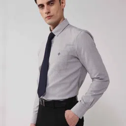 Rare Rabbit Grey Regular Fit Embroidered Shirt image 3