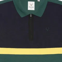 Allen Solly Kids Green Color Block Regular Fit Polo T-Shirt image 3