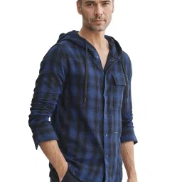 Rare Rabbit Navy Oversized Checks Shirt image 3